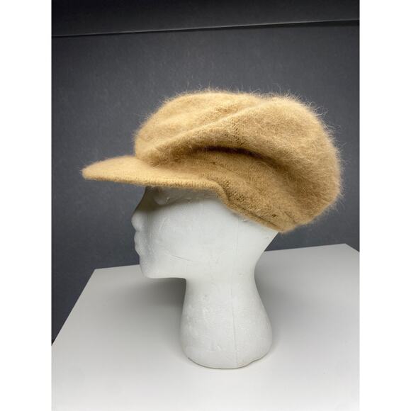 Cheveux Fuzzy Hat‎ with Brim Tan - Newspaper Boy Style - One Size Fits Most main image 6